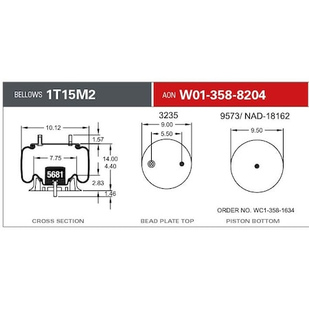 Firestone 1T15M2 CB 3/4CF1/2BT ST PST, W013588204 W013588204